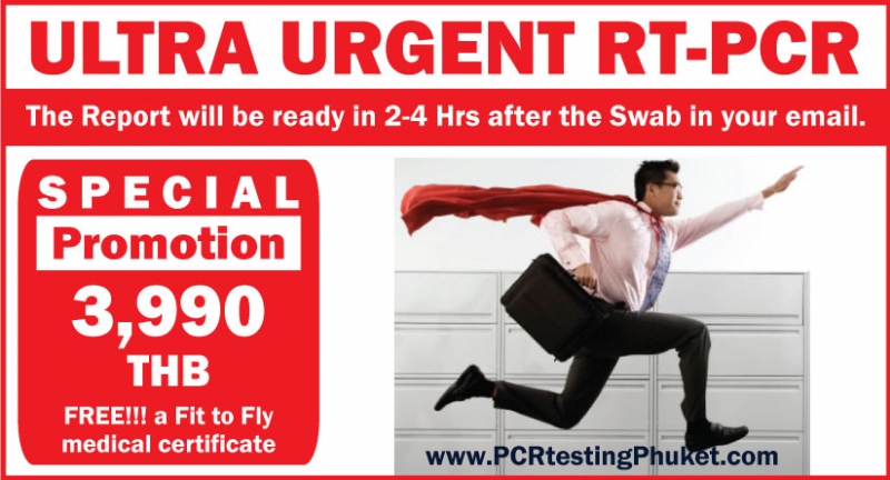 ULTRA URGENT RT-PCR 2-4 Hrs : 3,990 THB